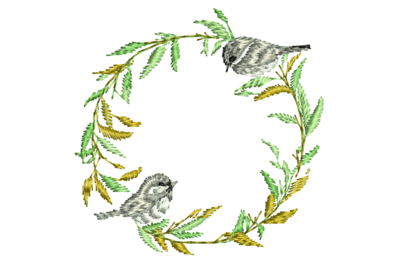 Wreath and Birds: A Designer’s Stitch Test